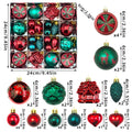 Christmas Ball Ornaments for Holiday Tree Decor hanging on a snow-covered Christmas tree.